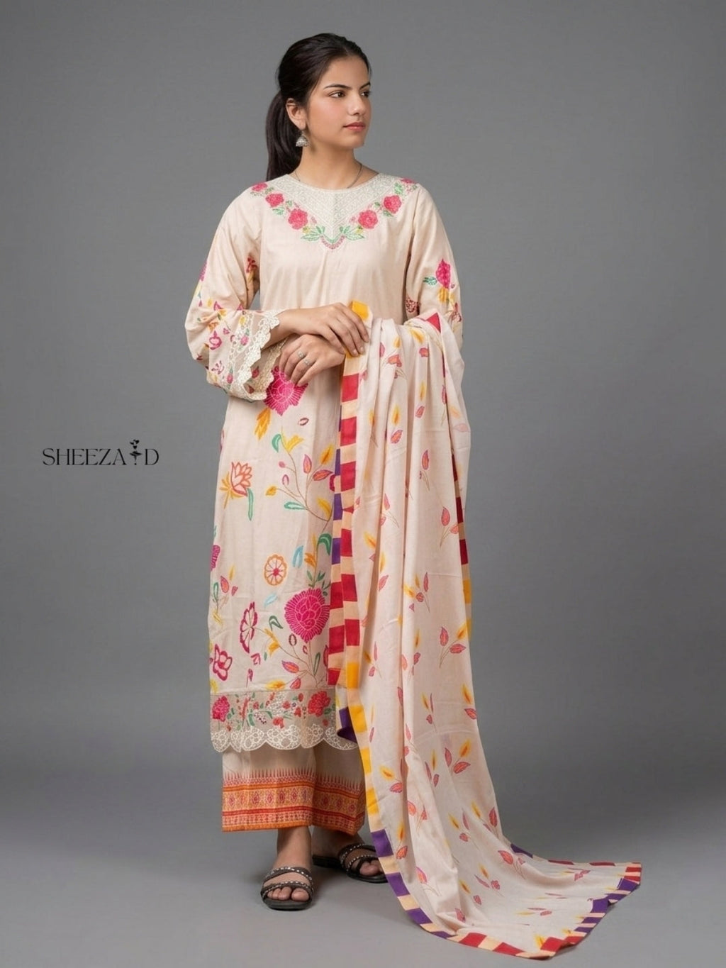 Floral Grace 3-Piece Lawn Suit | Eid Collections ‘26 SD-PA3-00010