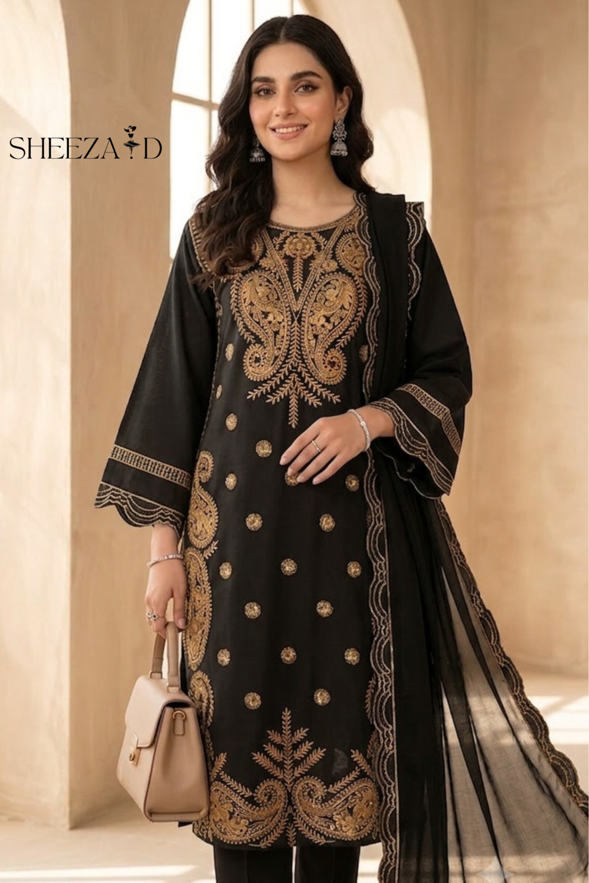 Royal Noir Ready To Wear 3 Pcs Embroidered Viscose | SDVL-05