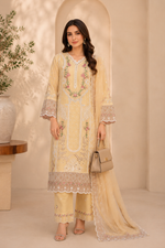 Skin Colour 3pcs Embroidered Lawn Suit | Global Fastion Edit's