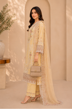 Skin Colour 3pcs Embroidered Lawn Suit | Global Fastion Edit's