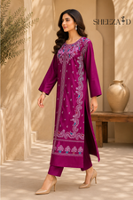 Pearl Grace Ready to Wear 2 Pcs Embroidered Raw Silk Kaftan | SDVL-04