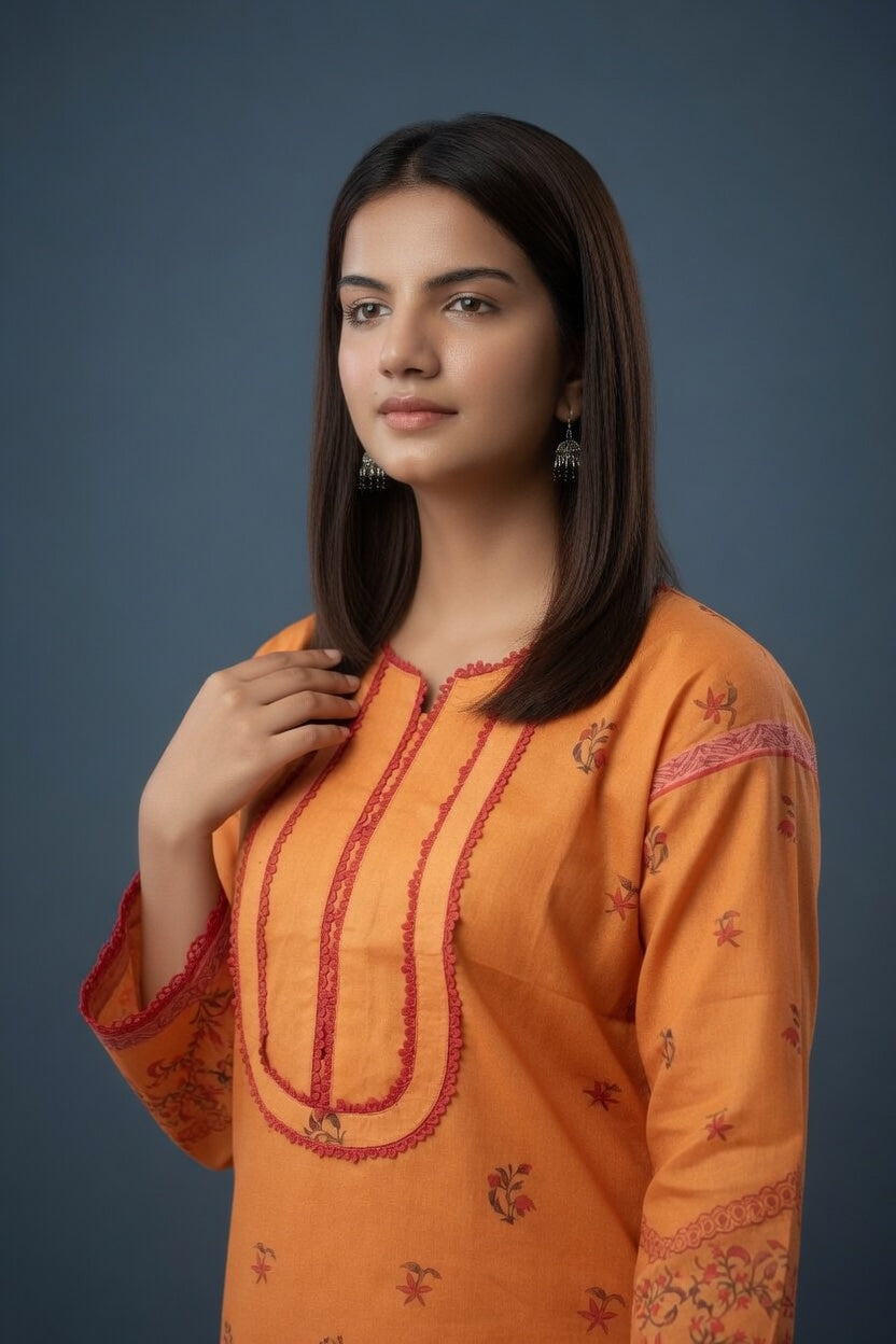 Sunset Bloom Printed Lawn Suit Set